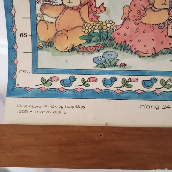 Vintage Lucy Bear Childrens Growth Chart Teddy Bear 37x9.5 Inch 1985 - Picture 6 of 13